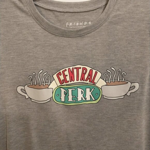 Friends TV T Shirt Central Perk Women's Medium Gray Short Sleeve Tee Top Shirt - Picture 5 of 10